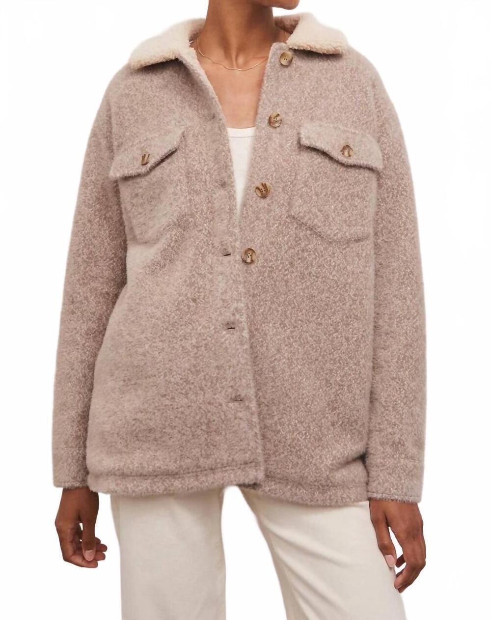 NEW Z SUPPLY jordan collared jacket in heather latte